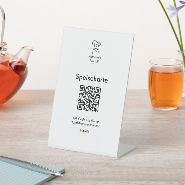 QR - Speisekarte Gastro Sockelschild (In SItu)