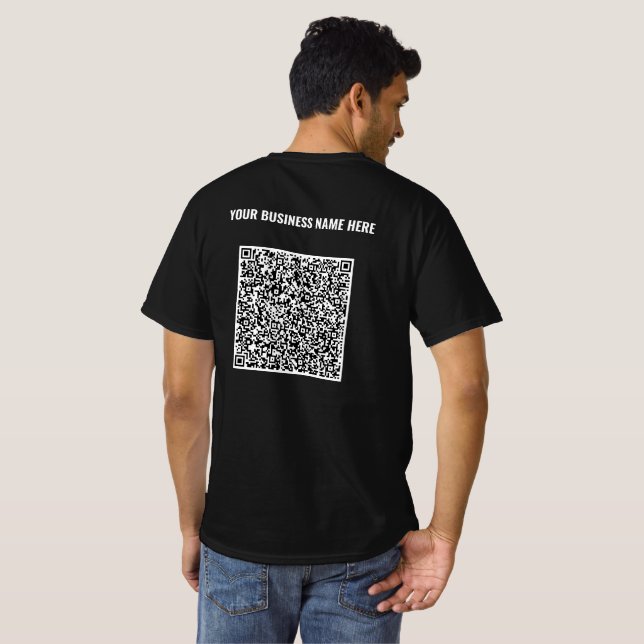 QR-T - Shirt Ihr Firmenname oder Ihr benutzerdefin (Schwarz voll)