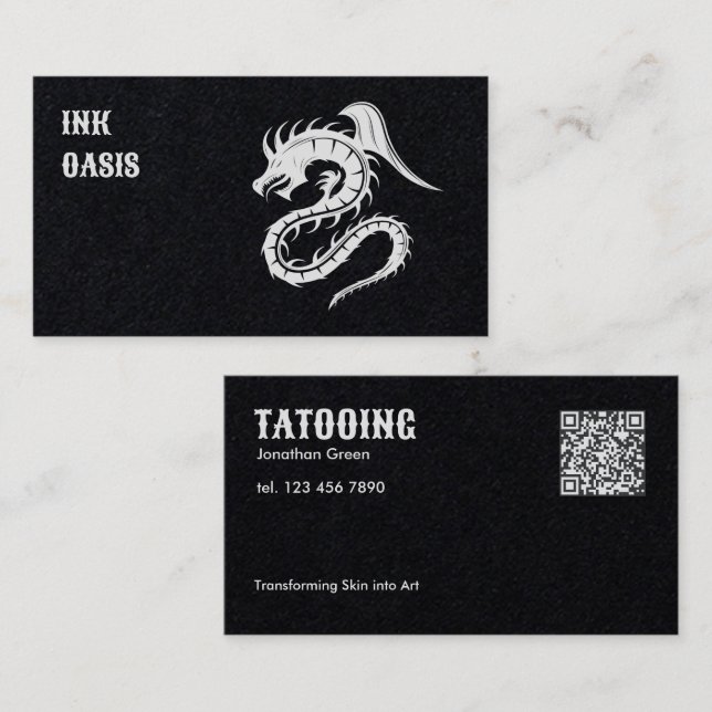 QR Tattoo Studio Visitenkarte (Vorne/Hinten)