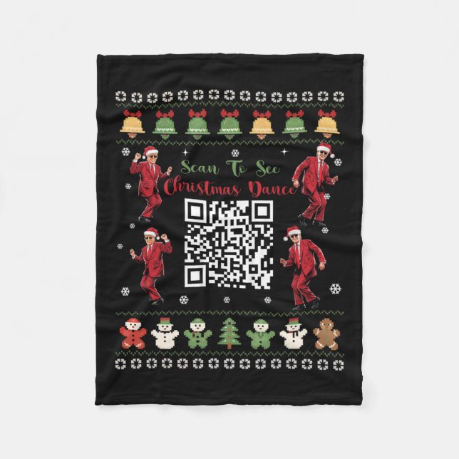 Qr Trump Dance Code Präsident Dance Code Weihnacht Fleecedecke (Vorderseite)