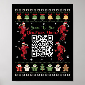 Qr Trump Dance Code Präsident Dance Code Weihnacht Poster