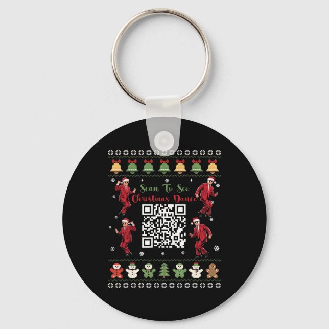 Qr Trump Dance Code Präsident Dance Code Weihnacht Schlüsselanhänger (Vorderseite)