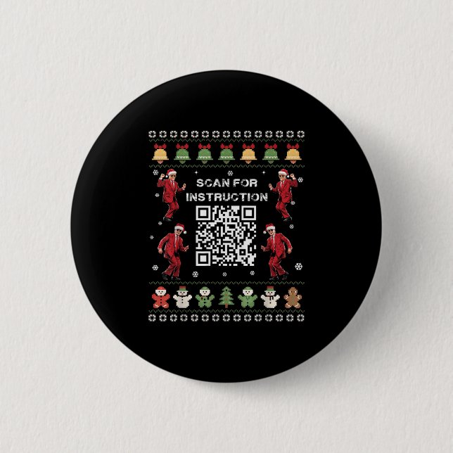 Qr Trump Dance Code Präsident sucht nach Anweisung Button (Vorderseite)