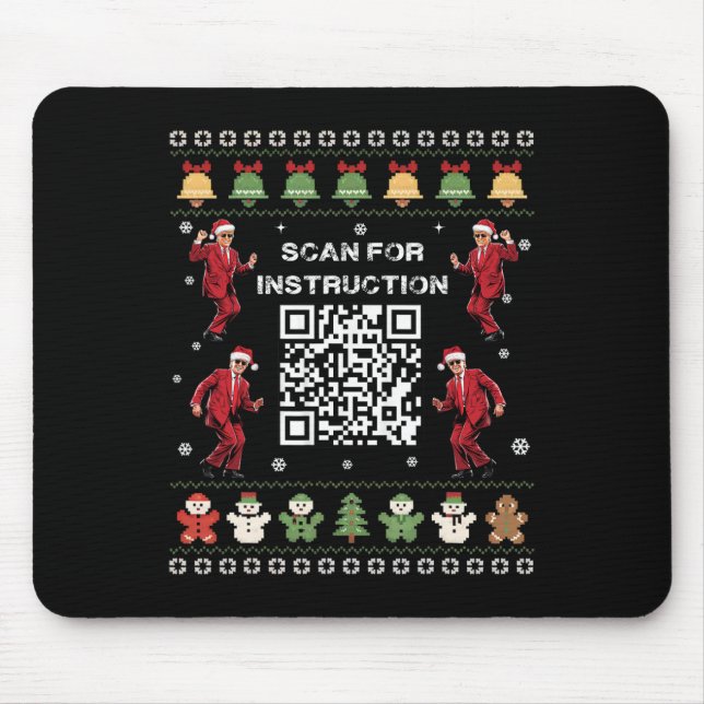 Qr Trump Dance Code Präsident sucht nach Anweisung Mousepad (Vorne)