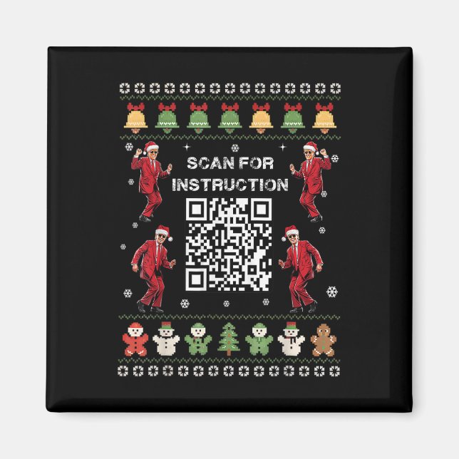 Qr Trump Dance Code President Scan For Instruction Magnet (Vorne)