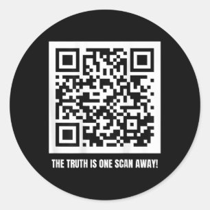 Qr Trump Dancing Code Merch Uni-Erwachsene, Schwar Runder Aufkleber