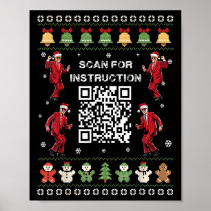 Qr Trump Tanz Code Präsident scannen für Anweisung Poster
