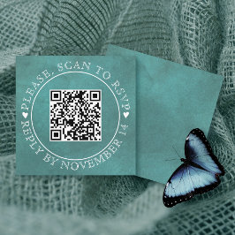 QR-UAWG aquamarin-blaue Hochzeit Begleitkarte