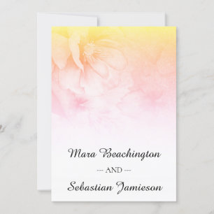 *~* QR UAWG Floral Glitzer Ombre Peach Wedding Einladung
