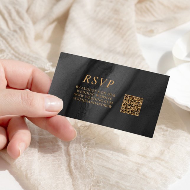 QR-UAWG für Black & Gold-Hochzeiten Begleitkarte (Von Creator hochgeladen)