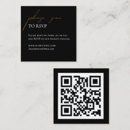 QR-UAwg für einfache Schwarz-Weiß-Hochzeiten Begleitkarte