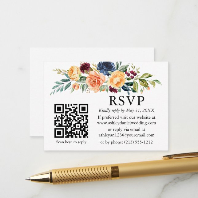 QR-UAWG für gemischte Blumenzwiebeln Begleitkarte (Vorderseite/Rückseite Beispiel)
