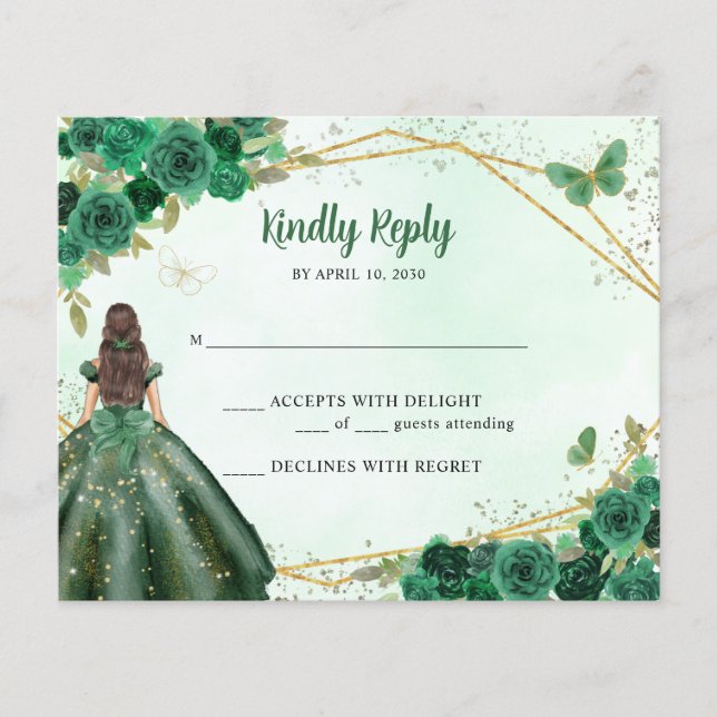 QR-UAWG für Green Gold Floral Princess (Vorderseite)