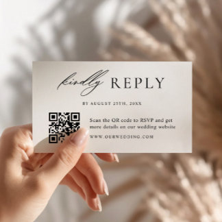 QR-UAWG für Minimalistische Hochzeiten Begleitkarte