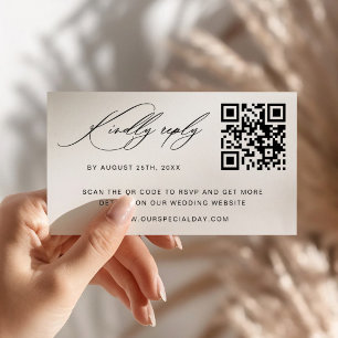 QR-UAWG für Minimalistische Hochzeiten Begleitkarte