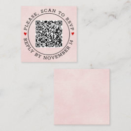 QR-UAWG-Grenze fleckige weiche rosa Hochzeit Begleitkarte
