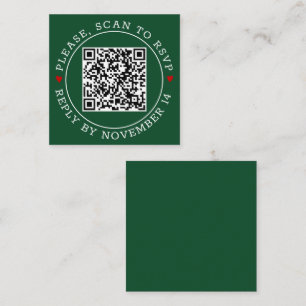 QR UAWG Grenze, Herzen Smaragdgrüne Hochzeit Begleitkarte