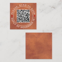 QR-UAWG, grenzfarbene Terrakotta-Hochzeit Begleitkarte