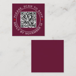 QR UAWG und Herz Bordeaux Hochzeit Begleitkarte