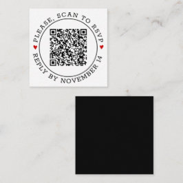 QR UAWG und Herz Schwarz-weiß Hochzeit Begleitkarte