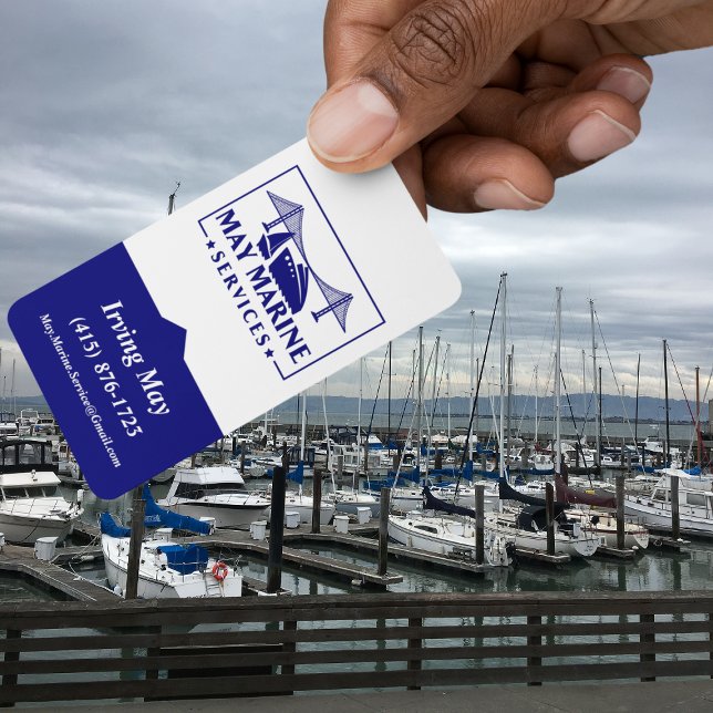 QR-URL für Navy Blue/White Marine Services Visitenkarte (Von Creator hochgeladen)