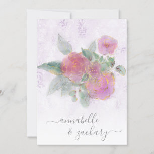 *~* QR Violet Damask UAWG AR12 Wedding Invita Einladung