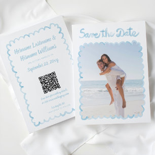 QR-Website für das türkisch gezeichnete hellblaue  Save The Date