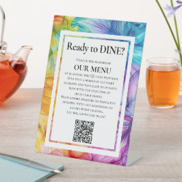 QR Wedding Menu Ethereal Bloom Sockelschild