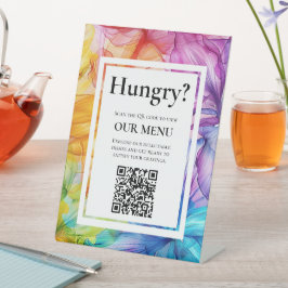 QR Wedding Menu Ethereal Bloom Sockelschild