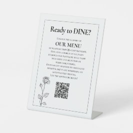 QR Wedding Menu Zeitloses Blut Sockelschild