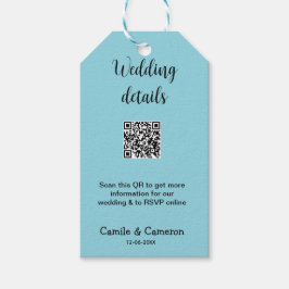 QR WEDING WEBSITE Hinzufügen des Datums Schwarz-we Geschenkanhänger