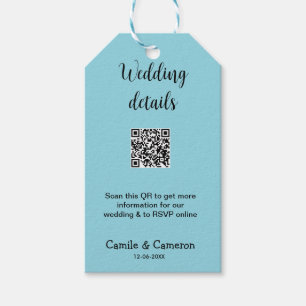 QR WEDING WEBSITE Hinzufügen des Datums Schwarz-we Geschenkanhänger