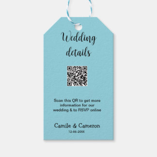 QR WEDING WEBSITE Hinzufügen des Datums Schwarz-we Geschenkanhänger