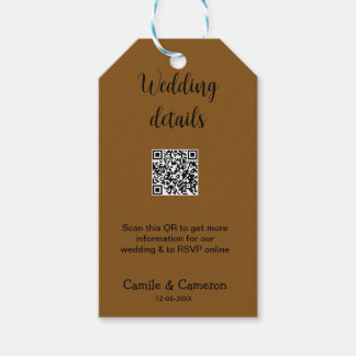 QR WEDING WEBSITE Hinzufügen des Datums Schwarz-we Geschenkanhänger