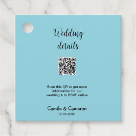 QR WEDING WEBSITE Hinzufügen des Datums Schwarz-we Geschenkanhänger