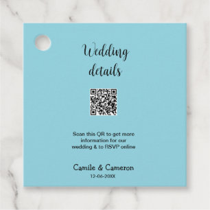 QR WEDING WEBSITE Hinzufügen des Datums Schwarz-we Geschenkanhänger