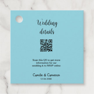 QR WEDING WEBSITE Hinzufügen des Datums Schwarz-we Geschenkanhänger