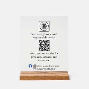 QR-Werbe-Acryl-Schild für den Tisch Acrylschild