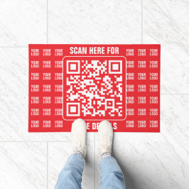 QR-Werbecode (editierbar) mit Logo-Muster Fußmatte