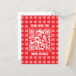 QR-Werbecode (editierbar) mit Logo-Muster Postkarte