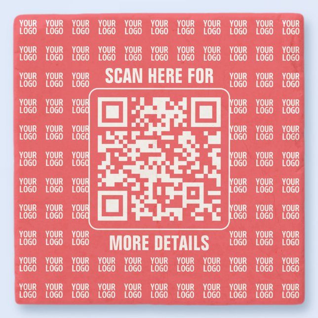 QR-Werbecode (editierbar) mit Logo-Muster Steinuntersetzer (Von Creator hochgeladen)