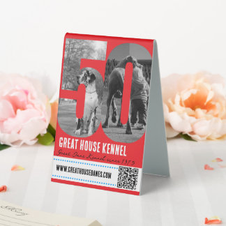 QR-Werbezeichen für Großdane-Kennel Tischaufsteller