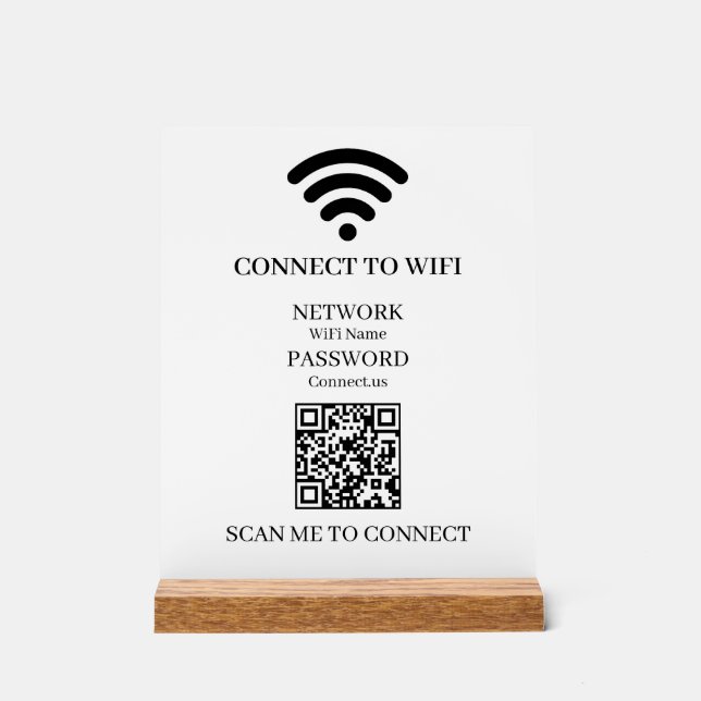 QR WiFi personnalisé | Affichage d'accès réseau pa (Recto)