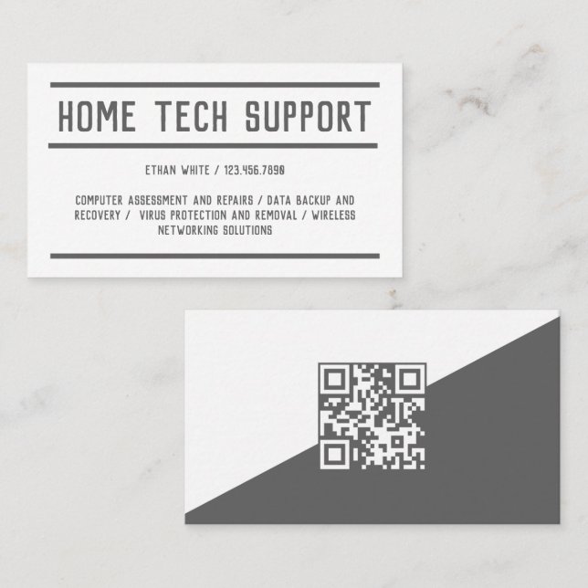 QR Zuhause IT Support Visitenkarte (Vorne/Hinten)