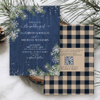 QRCode Blue Silver WinterWood Kariert Rustikale Ho