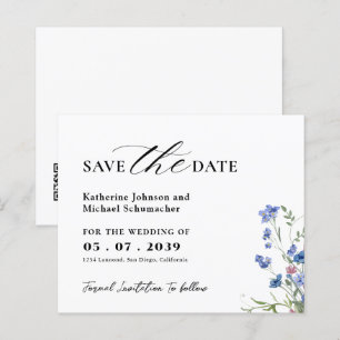 QRcode-Hochzeit der Aquarellfarbe Wildblume Datum