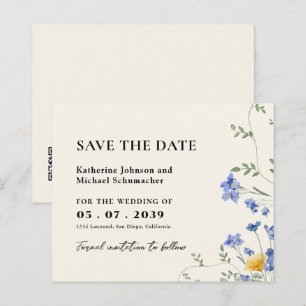 QRcode-Hochzeit der Aquarellfarbe Wildblume Datum