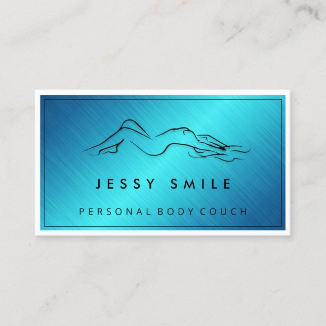 QRCODE Logo Body Sculpting Massaged Metallic AQUAM Visitenkarte (Vorderseite)