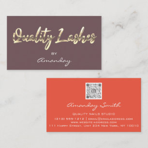 QRCode Logo Coral RoseGold Visitenkarte