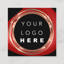 QRCode Logo Online Shop Rahmen Gold Schwarz Rot